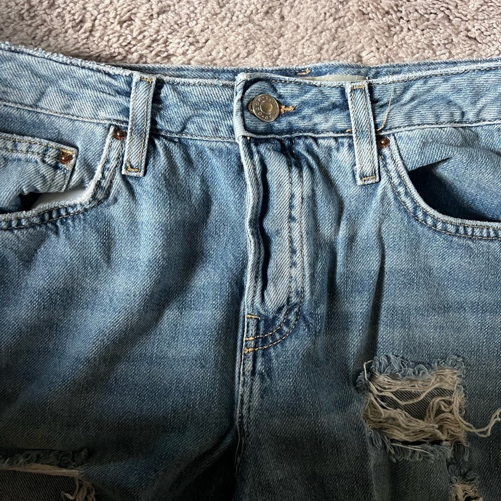 Topshop Moto Hayden Distressed Boyfriend Cut Jeans - Size 26 - Picture 4 of 6